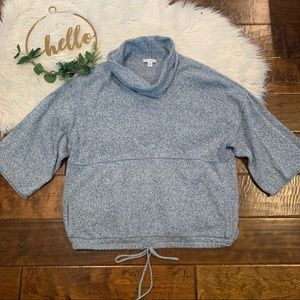 J. Jill Sweater Women’s Small Blue Kimono Cashmere Blend Tie Waist pocke…